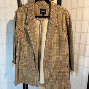 Tan Plaid Women's Blazer